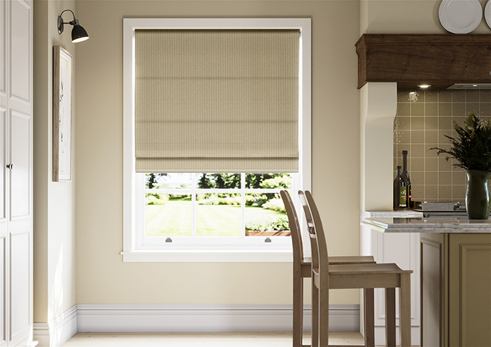 Montierre Stripe, Soft Raffia - Twist&Fit Roman Blind - Image 3